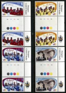 St. Helena 1010-1013, MNGirl Guides Cent. Gutter Pairs. x7680