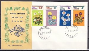 New Zealand, Scott cat. 500-503. Alpine Flowers issue. First day cover. ^