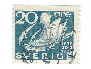 Sweden SC#254 Used F-VF SCV$5.00...Great Spot(s)!