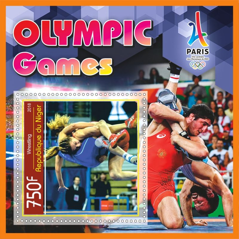Stamps. Olympic games  2024 in Paris 2018 6 sheets perforated