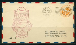 UNITED STATES FIRST FLIGHT AM-6 VERO BEACH FLORIDA TO NEW YORK  COVER 1935