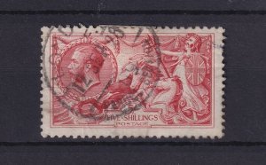 GB KGV 1914 5/- Bradbury Seahorse SG416 Fine Used BP16212