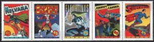 Canada SC#1579-1583 45¢ Comic Book Superheroes Strip of Five (1995) MNH