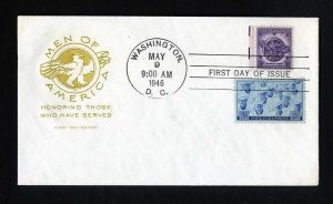 # 940 and # 935 First Day Cover unaddressed with Farnum cachet 5-9-1946 - # 1
