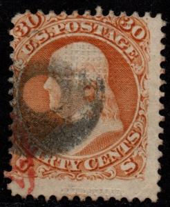 $US Sc#100 used, average, split F grill, Crowe Cert. sound, Cv. $1000