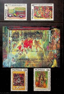 PHILIPPINES Sc 2766-70 NH SET+S/S OF 2001 - STAMP COLLECTING - (JS23)