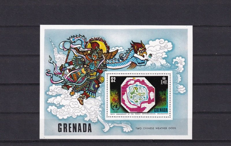 SA06a Grenada 1973 100th Anniversary of I.M.O./W.M.O. Chinese Gods minisheet