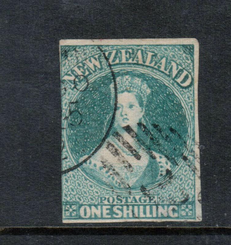 New Zealand #10 Used Fine Tiny Thin At Lower Right **With Certificate**