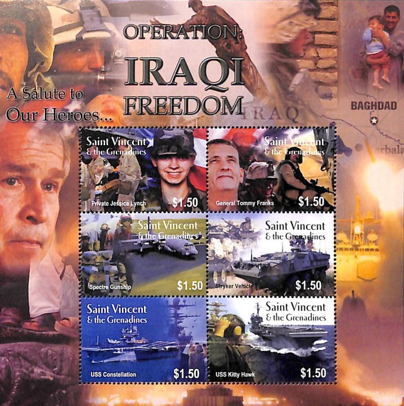 Saint Vincent 2003, Operation Iraqi freedom 6v m/s, MNH