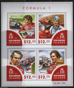 SOLOMON ISLANDS FORMULA I AYRTON SENNA  NIKI LAUDA ALAIN PROST & ASCARI  SHEET 