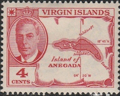 British Virgin Islands, #105  MH From 1952,  CV-$0.70