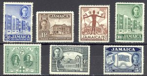 Jamaica Sc# 129-135 MH 1945 King George VI Definitives