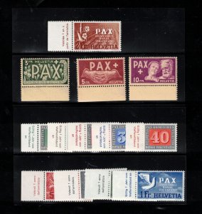 Switzerland #293 - #305 Very Fine Never Hinged Set
