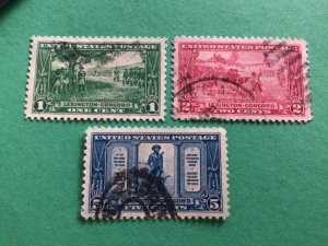 U. S. 1925 Lexington Concord issue used stamps A12437