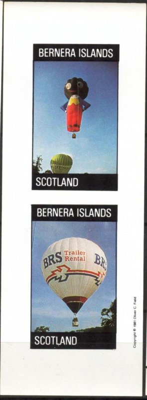 {B152} Bernera Scotland Balloons Sh.2 imperf. MNH Cinderella !!