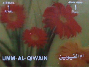 ​UMM AL QIWAIN-3D STAMP-COLORFUL BEAUTIFUL LOVELY FLOWER-MNH VF LAST ONE