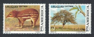 Uruguay Paca paca Rodent and Prosopis affinis Flowering Tree 2v 2003 MNH