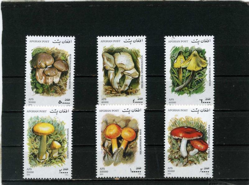 AFGHANISTAN 2001 Mi#1951-1956 FLORA MUSHROOMS SET OF 6 STAMPS MNH