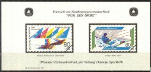 Germany 1987 Olympics Sport Surtax Sailing S/S MNH
