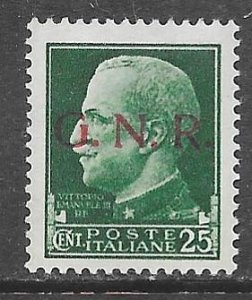 Italian Social Republic GN5: 25c Victor Emmanuel III, MH, F-VF