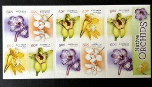 Australia: 2014, Native Orchids $6 self-adhesive stamp booklet, as issued.