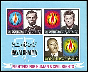 Ras al Khaima 209a, MNH imperf., Human Rights Year souvenir sheet