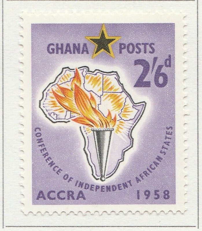 1958 GHANA 2s6d MH* Stamp A4P41F40131-