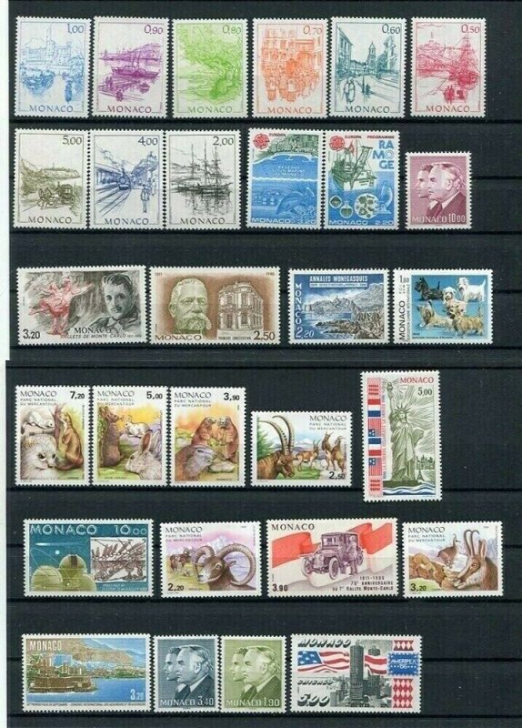 D123655 Monaco MNH Year 1986 46 values