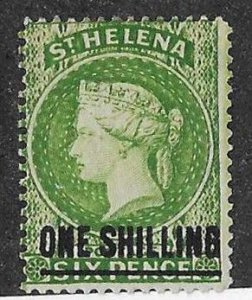 St Helena Sc #39 1sh on 6p  OG VF