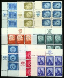 United Nations (U.N.) #1 - #180, 1951-1967 Singles, Pairs, Blocks Mostly MNH