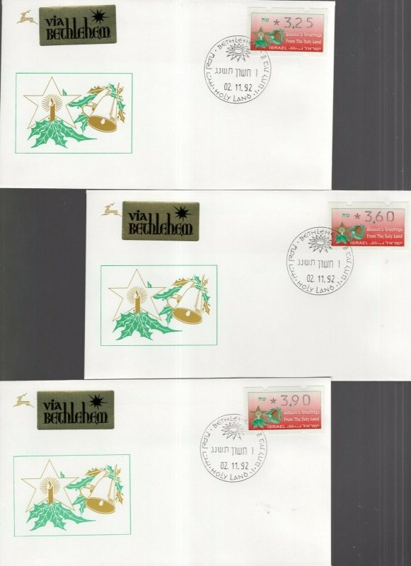 Israel 1992 Season's Greeting FRAMA Set on 6 First Day Covers