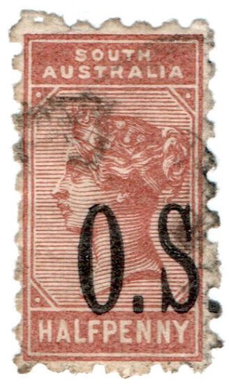 (I.B) Australia Postal : South Australia ½d Official Service (SG O64)