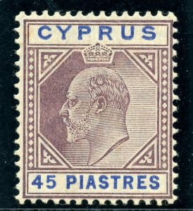 Cyprus 1904 KEVII 2pi blue & purple MLH. SG 71. Sc 59