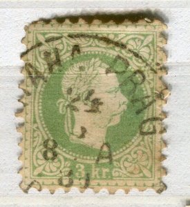 AUSTRIA; 1867 early classic F. Joseph issue fine used 3k. value fair POSTMARK