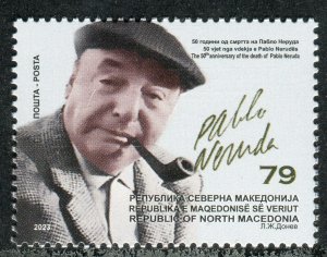 395 - NORTH MACEDONIA 2023 - Pablo Neruda - Poet - Writer - Nobel Prize - MNH