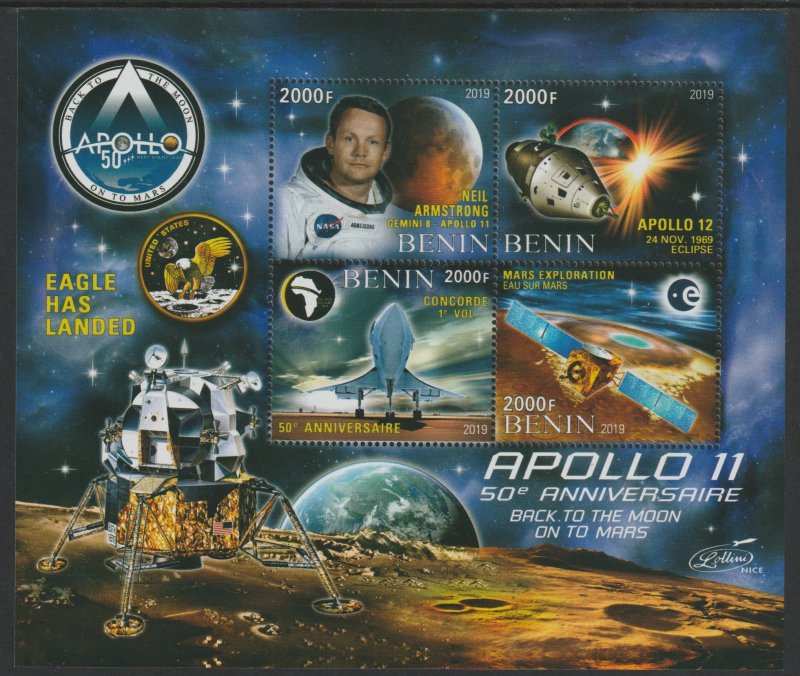 APOLLO 11 perf sheet containing four values mnh