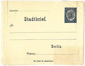 69972 - GERMANY - POSTAL HISTORY: Private STATIONERY LETTER CARD  Borek #12