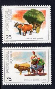 Portugal  Azores   #361-362   1986   MNH  traditional transportation