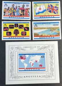 ANGUILLA # 521-525--MINT NEVER/HINGED---COMPLETE SET + SOUVENIR SHEET--1983