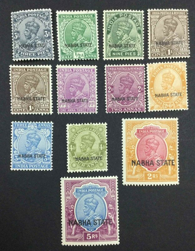 MOMEN: INDIA NABHA SG #60-72 1927-36 MINT OG H £200 LOT #63752