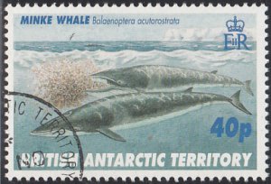 British Antarctic Territory 1996 used Sc #246 40p Minke whale