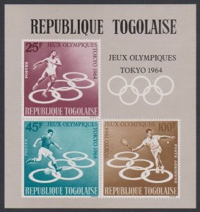 Togo Football Tennis Athletics Olympic Games Tokyo MS 1964 MNH SG#MS390a