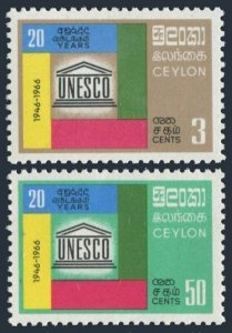 Ceylon 396-397,MNH.Michel 350-351. UNESCO,20th Ann.1966.