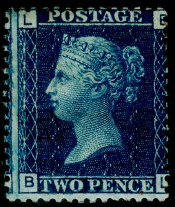 SG47, 2d dp blue plate 15, M MINT. Cat £525. BL 