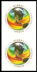 US 4893a Sea Surface Temperatures imperf NDC vert pair (2 stamps) MNH 2014