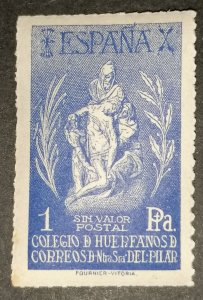 Spain Charity Stamp – Colegio de Huérfanos Correos – Pilar – Fournier – MNH