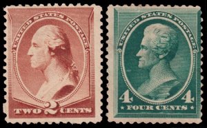 United States Scott 210-211 (1883) Mint H NG G-F, CV $97.00 W