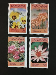 1986 Tanzania Sc# 315-318, Indigenous Flowers