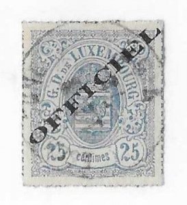 Luxembourg Sc #06  25c pale blue used VF