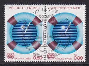 United Nations  Geneva  #115 cancelled 1983 safety at sea  80c  pair